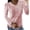 Pink, variant on Women Lace V Neck Long Sleeve Floral Elegant Casual Party Wedding Guest Slim Tunic Tops Blouse, Black S