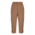 thumbnail image 6 of UVEASISHA Hiking Capri Pants Men Lightweight Quick Dry Cargo Pants Roll-Up Below Knee Work Trousers Summer Casual Cropped Travel Pants with Pockets Brown S, 6 of 8