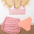 thumbnail image 5 of hengsof Girls 3 Piece Swimsuit Set Fashion Print Bikini Halter Top Swim Skirt Swim Bottom Cute Summer Beach Bathing Suit for Kids Ages 6-14, 5 of 6