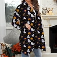 thumbnail image 4 of Kilaqueen Oversized Cardigans for Women Halloween Pumpkin Bat Print Casual Long Sleeve Open Front Knitted Sweater Cardigans Halloween Costumes, 4 of 7