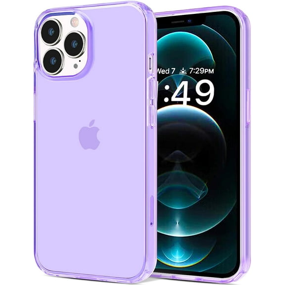 Compatible with iPhone 12 Pro Max Case Clear, Transparent Soft Shockproof Protective Slim Thin Bumper Cover Phone Case for iPhone 12 Pro Max- 6.7 inch, Purple
