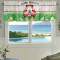 thumbnail image 3 of Happy Easter Farmhouse Short Window Curtain Valances, Spring Easter Eggs Bunny Farmhouse Beige Wood Rod Pocket Kitchen Valances for Living Room Bedroom Bathroom Cafe 60" x 18", 3 of 8