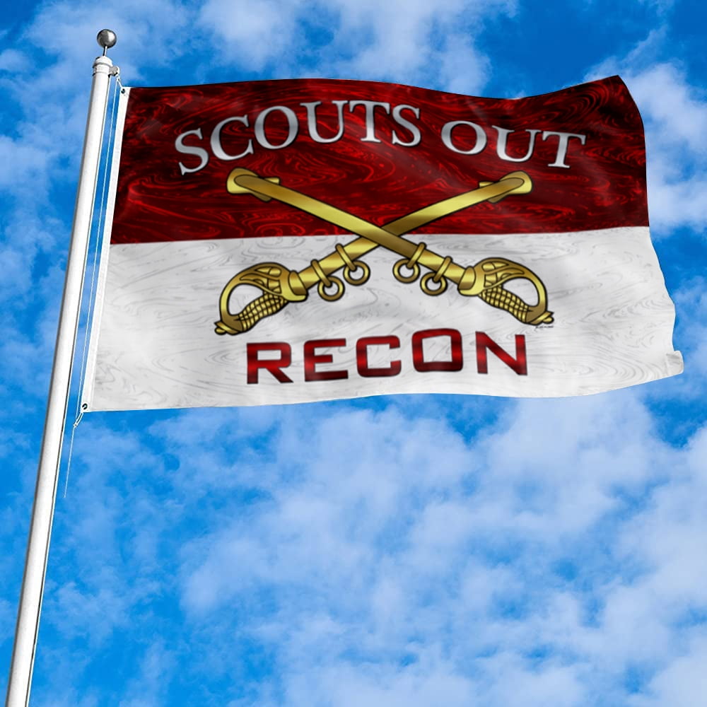 Dutern Double Sided Cavalry Scouts Out Recon Flag Banner 3 Ply with Brass Grommets 3x5 Feet