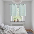 thumbnail image 5 of Blue Green Kitchen Curtains Small Short 39 Inch Length, Grid Checkered Plaid Gingham Lattice Trellis Grommet Bedroom Living Room Curtains, Light Filtering Cafe Curtain Drapes 2 Panels Set 55''x39'', 5 of 9