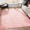 thumbnail image 1 of LAICAIW Fuzzy Area Rugs 6x9 Pink Faux Fur Rug for Living Room Fluffy Sheepskin Rug Fuzzy Plush Large Rug for Bedroom Super Soft Shag Rug Home Decor, Rectangle, 1 of 7