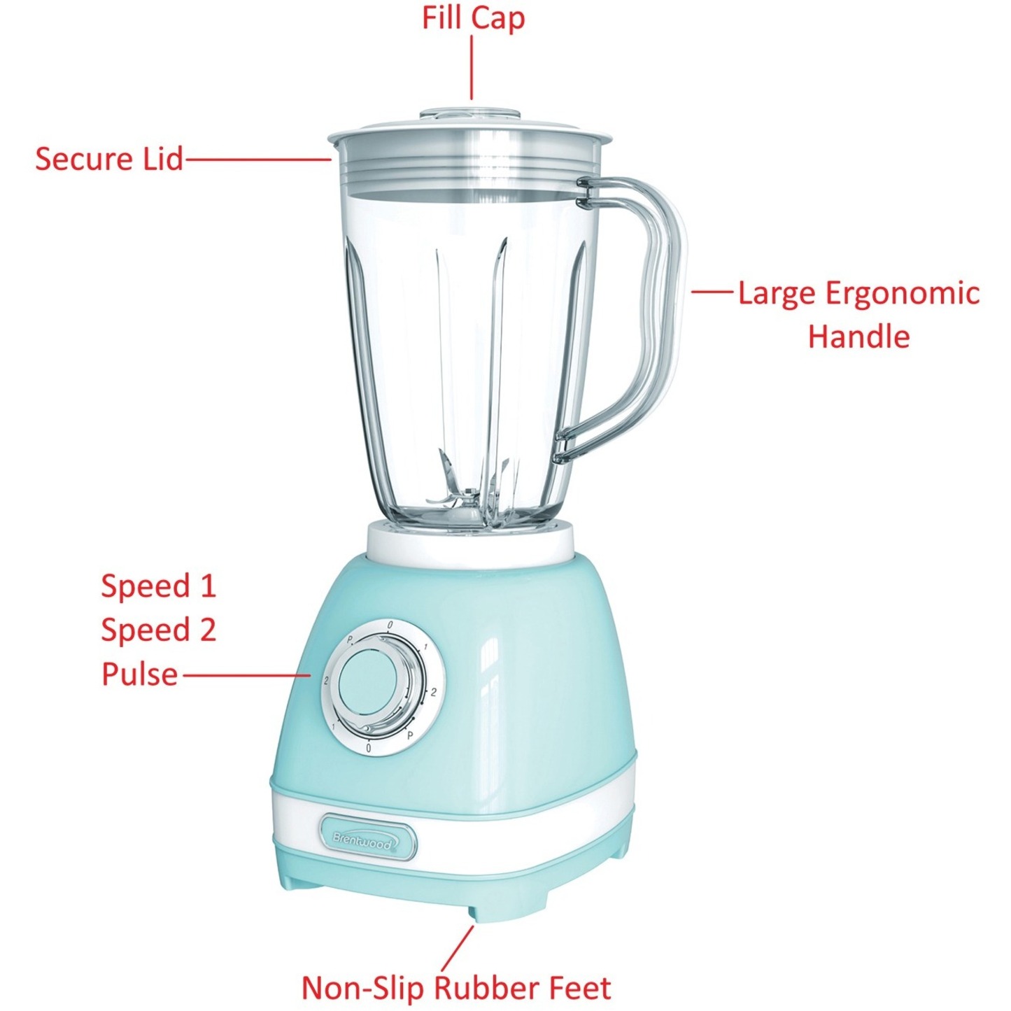 Brentwood Appliances Jb-330bl 2-speed Retro Blender With 50-Ounce Plastic Jar - image 2 of 7