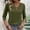 Army Green, variant on ClodeEU Womens Tops 3/4 Length Sleeve Shirts,Keyhole Neck Detail Crew Neck Shirts,Cut Out Design Stretchy Tees Beige,Womens Plus S