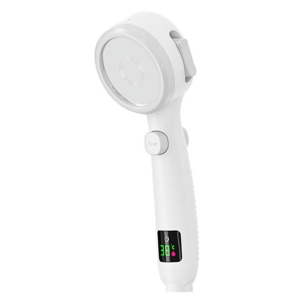 Cabezal de ducha de mano de alta presión, color blanco, para baño, pantalla Digital LED de temperatura, presurización ajustable, pausa con un clic