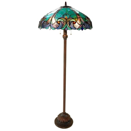 CHLOE Lighting LIAISON Tiffany-style 2 Light 18" Victorian Floor Lamp Shade