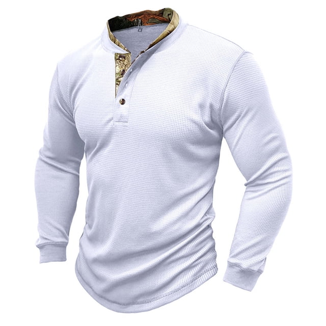 RKSTN Mens Sweatshirt knit Beefy Muscle Basic Solid Pure Color Shirts Long Sleeve V Neck Blouse Tops with Buttons