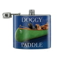 thumbnail image 2 of Doggy Dog Paddle Canoe Dogs Stainless Steel 5oz Hip Drink Kidney Flask, 2 of 4