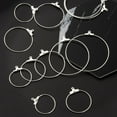 thumbnail image 5 of 1box 20pcs 5 Size 304 Stainless Steel Pendants Hoop Earring Findings Ring Silver 23.5~49x21~45x1.5~1.8mm Hole: 1mm 21 Gauge Inner Size: 20~42.5x21.5~44mm Pin: 0.7mm Silver, 5 of 6
