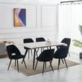 thumbnail image 3 of KEIVVAKN Kitchen Dining Chairs Set of 6 Black Upholstered Modern Chairs for Dining Room Metal Legs, 3 of 10
