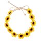 thumbnail image 1 of Corona de girasol bohemia de otoño floral, corona de pelo de margaritas hippies, tocado nupcial, accesorios para fotos (amarillo), 1 of 5