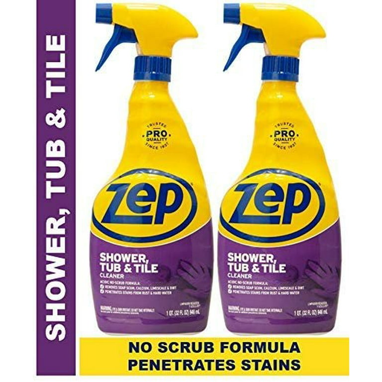Zep Shower Tub and Tile Cleaner 32 Ounce ZUSTT32PF (Case of 2) - No Scrub  Pro Formula Breaks up Tough Buildup on Contact