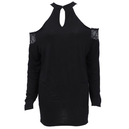 

1pc Long-sleeved Tops Sexy Lace Shirt Polyester Shirt Women Loose Casual Shirt