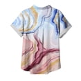 thumbnail image 5 of ALLLIST Short Sleeve Womens Tops Clearance Purple Collared Graphic Casual Button T-Shirts Womens Tees Loose Fit, 5 of 5