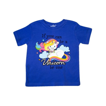 

Inktastic If you can be a Unicorn be One with Rainbow Unicorn in Cloud Gift Toddler Boy or Toddler Girl T-Shirt