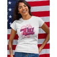 thumbnail image 2 of July 4Th Independence Quote Shaped T-Shirt Women -Image by Shutterstock, Female Small, 2 of 4
