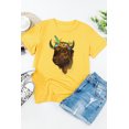 thumbnail image 2 of POGLIP T-Shirt Graphique à Manches Courtes Boho Jaune pour Femmes, 2 of 6