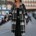 thumbnail image 4 of Xdegoge Plaid Jackets for Women Knee Length Long Sleeve Button Up Flannel Shirt Jacket Trendy Dressy Casual Shackets Streetwear, 4 of 6