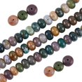 thumbnail image 1 of 1 hebra de 74 cuentas de piedra Rondelle de 8 mm, cuentas de ágata india planas y redondas, pequeñas piedras preciosas naturales de 15 pulgadas, espaciador liso de lentejas, cuentas sueltas, 1 of 6