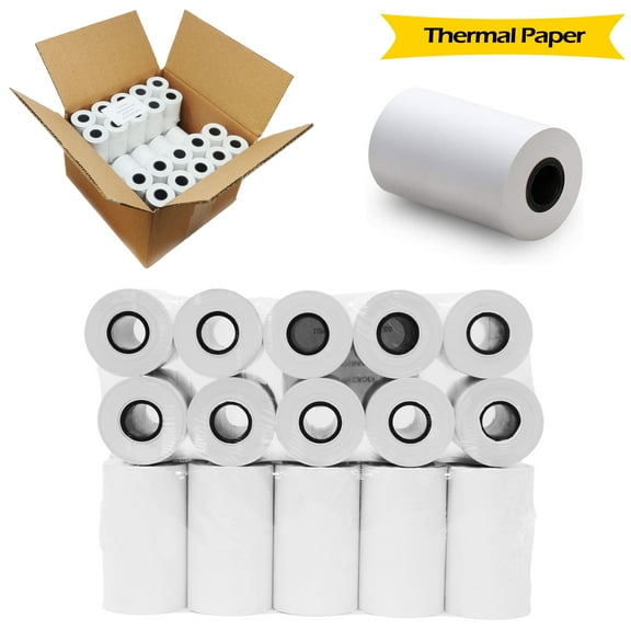 Buyregisterrolls Paper Tape Size 2.25" or 2 1/4" x 50 Feet Thermal Rolls and Receipt