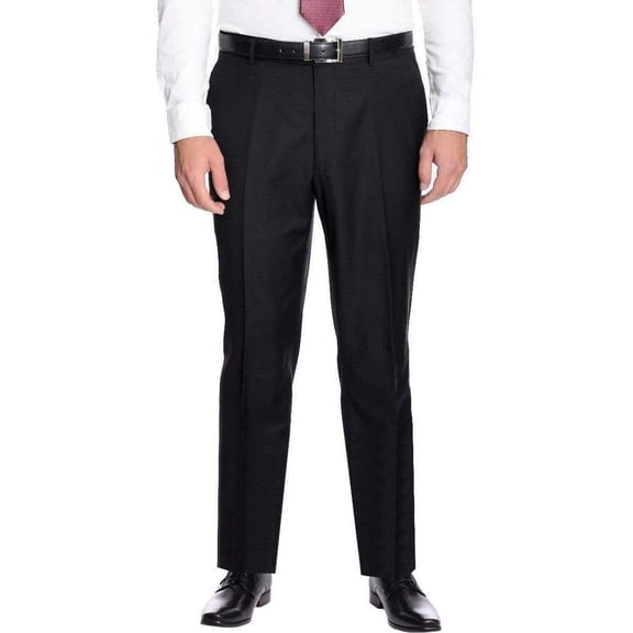 Creativo Slim Fit Solid Black Flat Front Dress Pants