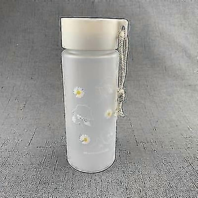 (Frosted 3 Flower B)500Ml small daisy transparent plastic water bottles bpa free creative frosted