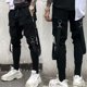 thumbnail image 2 of Pantalones deportivos para hombre, estilo hip hop, con bolsillos y cremallera, cintura elástica, estilo harén, 2 of 5