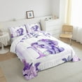 thumbnail image 3 of Erosebridal Zoo Animal Elephant Bedding Full Comforter Set,Letter I Down Comforter,Purple Flower Floral Bedding Sets Full with Comforter,Lightweight Bedroom Decoration Reversible,3 Pieces, 3 of 7