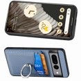 thumbnail image 4 of Allytech Wallet Case for Google Pixel 7 Pro, Weave Texture TPU Cards Holder Ring Holder Kickstand Shockproof Anti-Scratch Bumper Back Cover Case for Google Pixel 7 Pro - Blue, 4 of 13