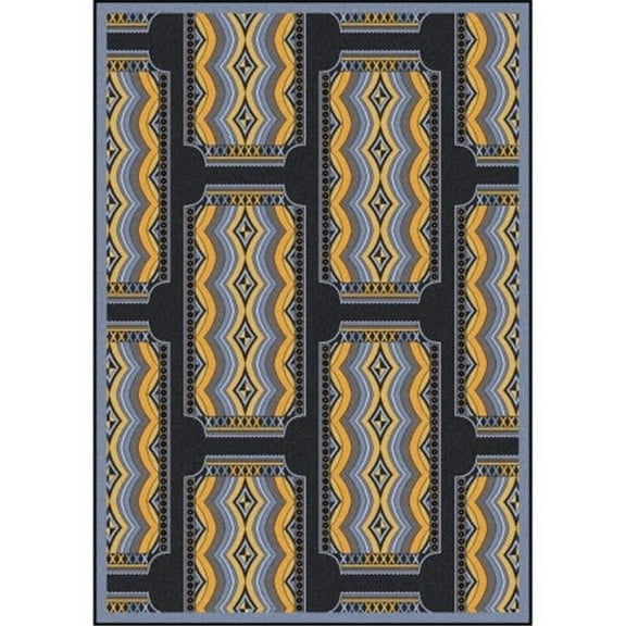 Any Day Matinee Deco Ticket Rectangle Theater Area Rugs  04 Charcoal - 3 ft. 10 in. x 5 ft. 4 in.