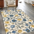 thumbnail image 3 of 3'x5' Area Rugs, Vintage Blue Yellow Indoor Outdoor Area Rug for Living Room Bedroom, Spring Enchanted Garden Florals Washable Bathroom Rugs Kitchen Floor Carpet Mats Home Decor Aesthetic, 3 of 8
