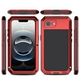 thumbnail image 2 of for iPhone 16e Hard Case, Luxury Shockproof 3-Layer Protection [With Screen Protector] Heavy Duty Protection Cover Metal Rugged Case for iPhone 16e, Red, 2 of 8