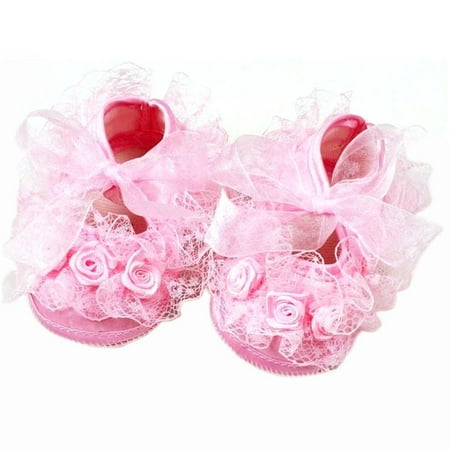 

Promotion Clearance!Baby Girls Soft Sole Floral Mary Jane Flats Infant Princess Prewalkers Toddler Wedding Dress Shoes