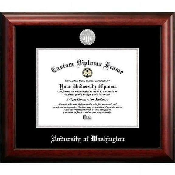 Campus Images WA995SED-1185 11 x 8.5 in. University of Washington Silver Embossed Diploma Frame
