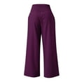 thumbnail image 5 of Edvintorg Streetwear Wide Leg Pants Women Fashion Women Casual Loose High Waisted Elastic Waist Solid Pants Workwear Trousers Women Purple XL, 5 of 5