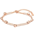 thumbnail image 1 of Pulsera de mujer en capas con colgantes de corazón Pulsera de cadena doble, 1 of 3
