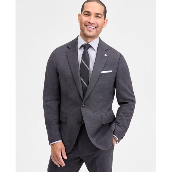 Ted Baker Mens Modern fit Suit Jacket Blazer 42 L Charcoal Grey Solid Stretch