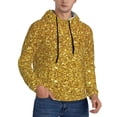 thumbnail image 2 of Honeii Gold Glitter Pattern Mens Hoodies Men's Loose Sleeve Sweatshirt,Pullover Hooded Sweatshirt for Men,Essentials Hoodie-Small, 2 of 7