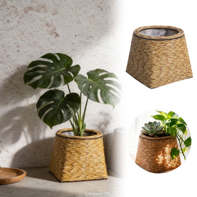 BotaniNest Natural Wicker With Liner Handwoven For Indoor And Outdoor Use Perfect For Home Cottage & Garden