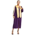 thumbnail image 1 of Raenseen Robe de Choeur Unisexe de Luxe Col en V Manches Longues Robe de Docteur Costume de Juge Robe de Collation des Grades Violette S, 1 of 7