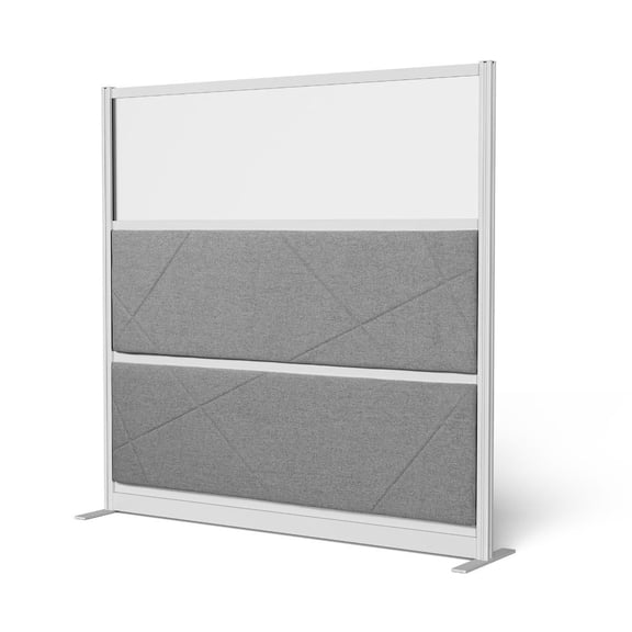 Luxor Tranquility Modular Wall Room Divider, 70" x 70", Silver Frame, Freestanding