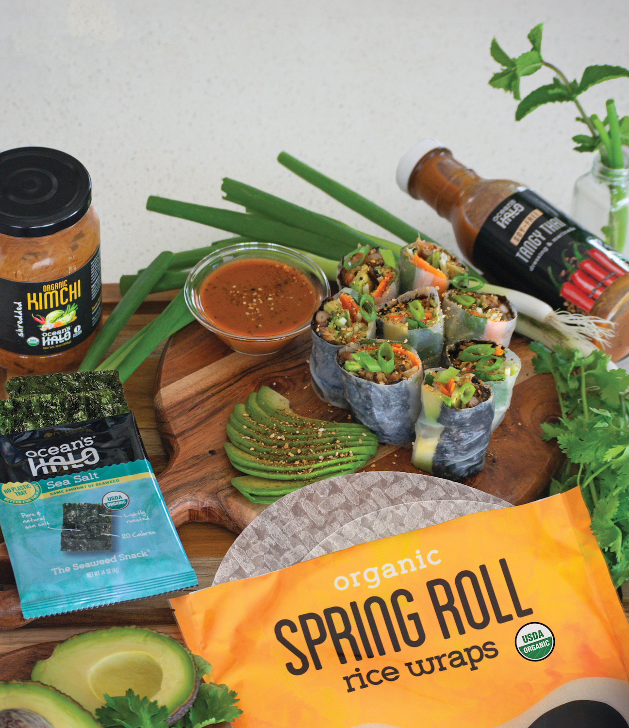 Ocean's Halo Organic Spring Roll Rice Paper Wrap, Shelf-Stable, 4.2 oz