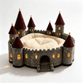 thumbnail image 5 of Castle Pet Bed, Fairytale Tower‑Surrounded Pet Sleeping Hut, Anti‑Slip Base Comfort Cushion Bed for Indoor Pets, 5 of 5