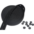 thumbnail image 1 of Button Hole Elastic Spool 3/4-inch Wide Knit Stretch Band And 10pcs Resin Buttons,black, 1 of 5