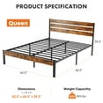 thumbnail image 4 of Queen Size Metal & Wood Platform Bed Frame with Headboard & Footboard - High 12.8" Storage, 600LB Heavy Duty, Noise-Free Design, No Box Spring Needed (Farmhouse Style, Easy Assembly), 4 of 8