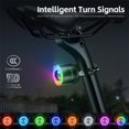 thumbnail image 4 of Colorful Bike TailLight Compact Size Night Cycle Light Intelligent Brake Sensing Tail Light RainProof Bike Rear Lamp USB Rechargeable Remote Control Turn Signal TailLamp, 4 of 7