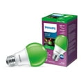 thumbnail image 1 of PHILIPS 8W (60W) A19 Medium Base Non-Dimmable Green LED Light Bulb, 1 of 5